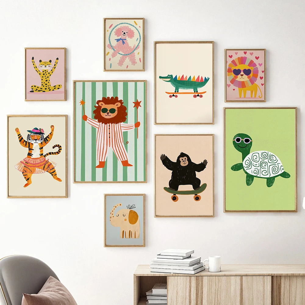Baby Nursery Frames - Tanpa Bingkai) Poster Kanvas Minimalis Yoga