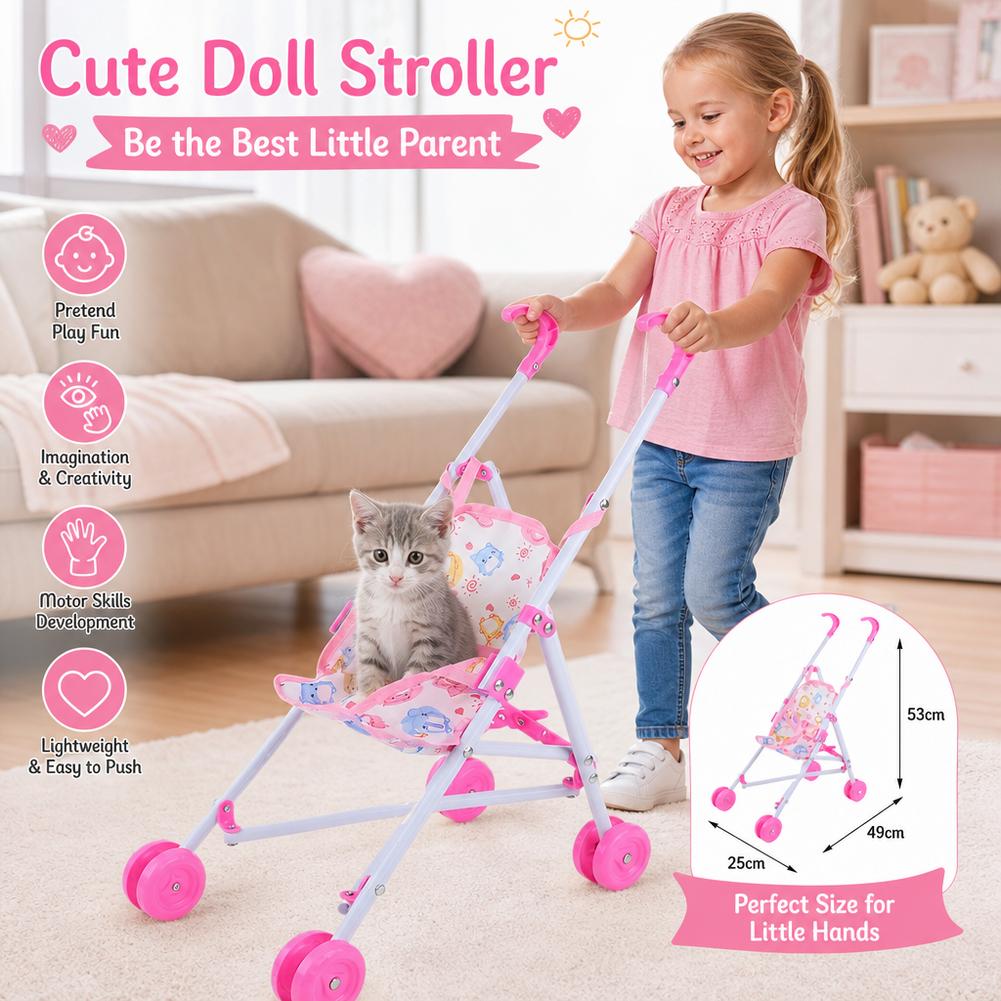 Baby Nursery Trolley - Kereta Dorong Boneka Pink, Kereta Bayi,
