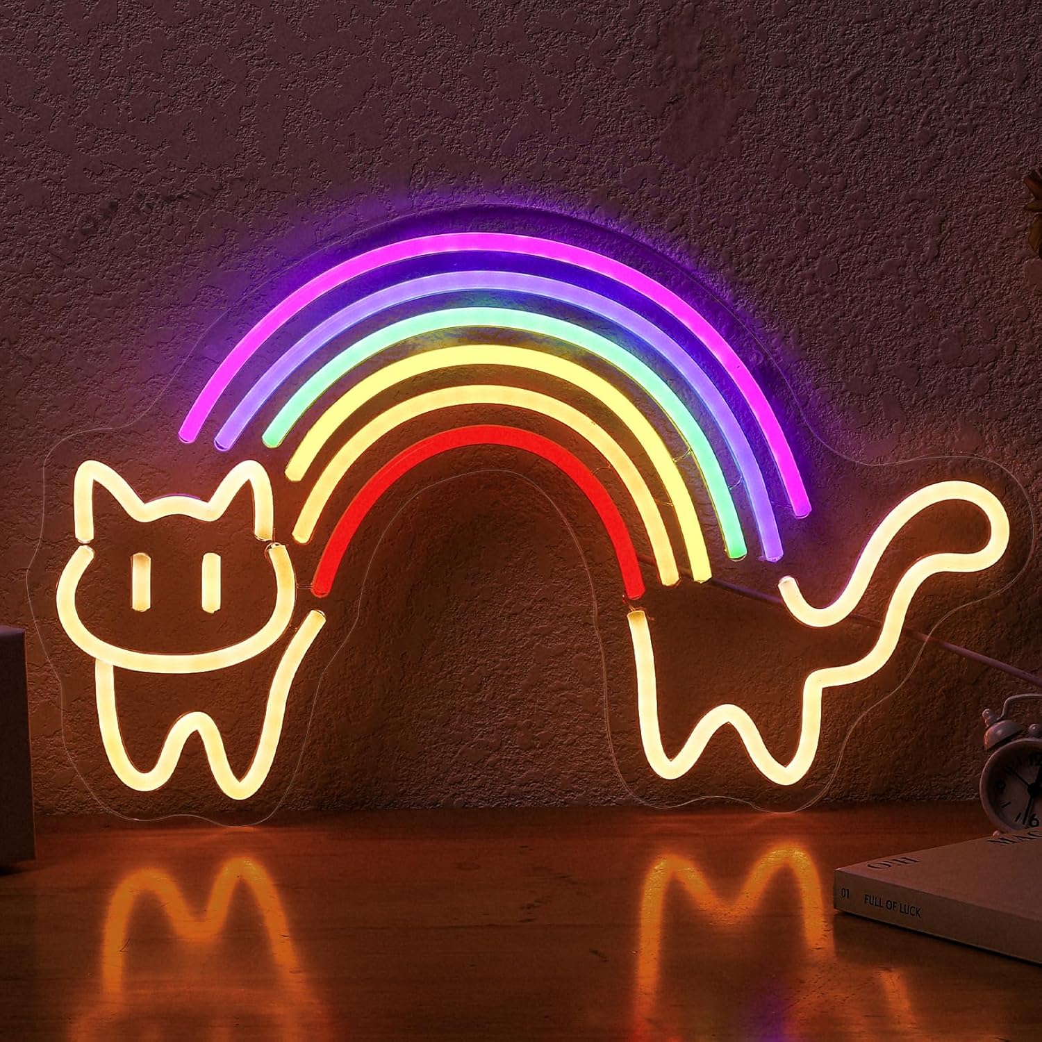 Lampu Neon Kucing Pelangi Lamp - Baby Nursery Wall Lights ulasan dan harga
