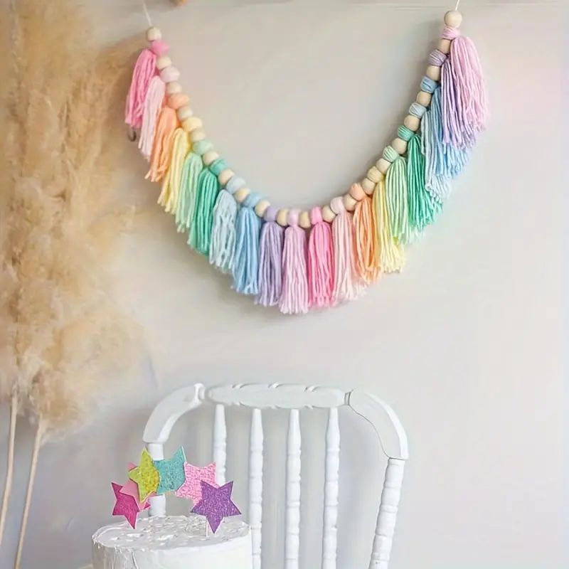 1 buah Boho warna-warni rumbai - Baby Nursery Decor Girl ulasan dan harga