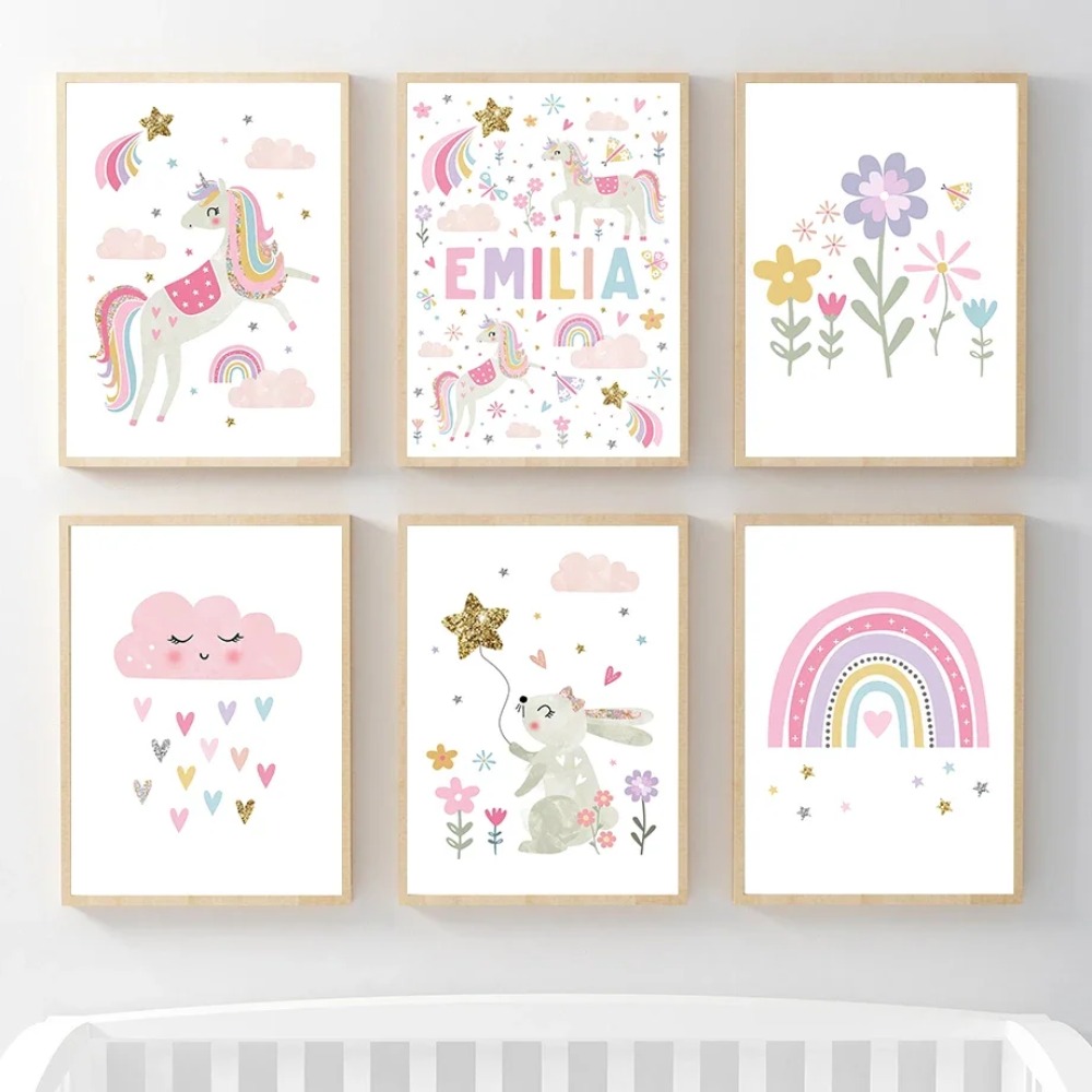 Poster Lukisan Kanvas Seni Din - Baby Nursery Decor Girl ulasan dan harga